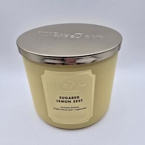New Bath & Body Works White Barn Sugared Lemon Zest 14.5oz. 3-Wick Jar Candle